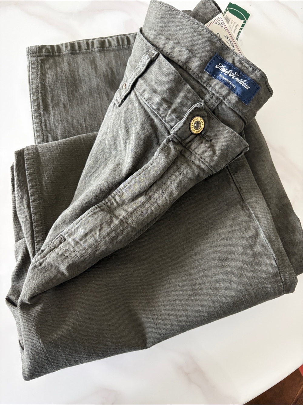 Men’s Flag & Anthem Brunswick Overdye Nashville Straight Jeans Olive 35x32 NWT - Picture 6 of 8